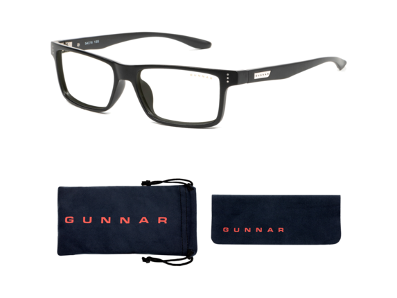 GUNNAR Gaming & Computer Glasses - Vertex, Onyx, Clear Tint, GUNNAR-Focus