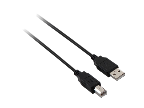 , V7 USB A Male to USB B Male Cable USB 2.0 480 Mbps 5m/16.4ft Black