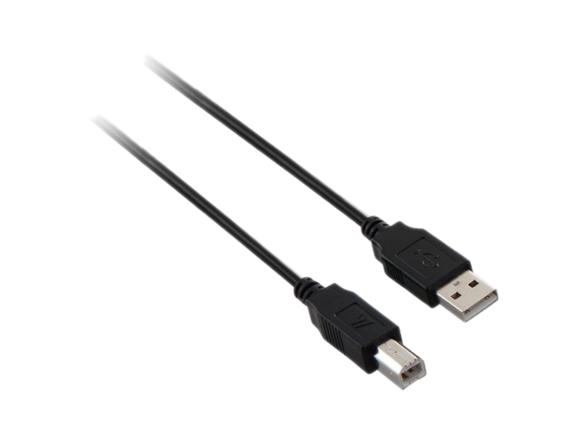 V7 USB A Male to USB B Male Cable USB 2.0 480 Mbps 5m/16.4ft Black